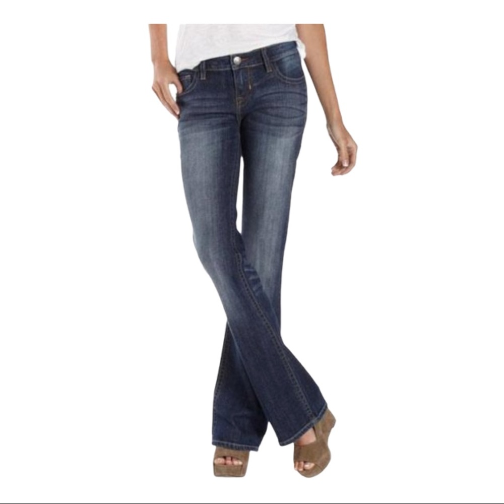 MEK DNM NY Dark Washed Distressed slim Bootcut S26